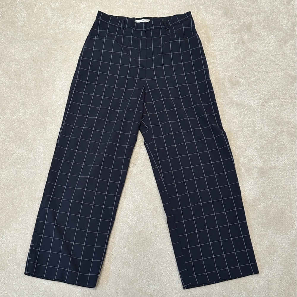 Oak + Fort wide leg calf length trousers